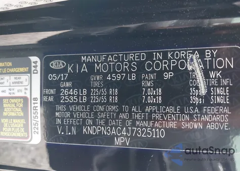 2018 Kia Sportage Ex from USA, damaged, VIN KNDPN3AC4J7325110